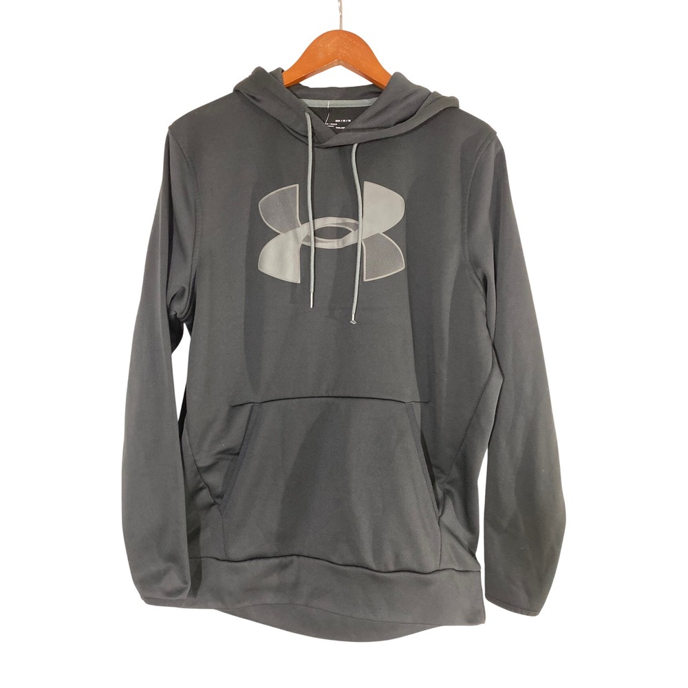 Under Armour Hoodie Mens Medium Gray Excellent ColdGear Loose Fit Sweatshirt